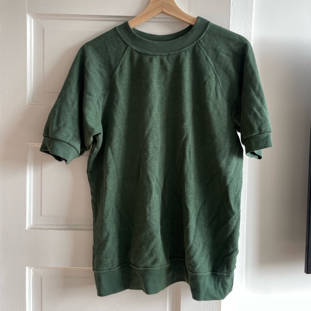 jungmaven short sleeve raglan fleece sweatshirt
